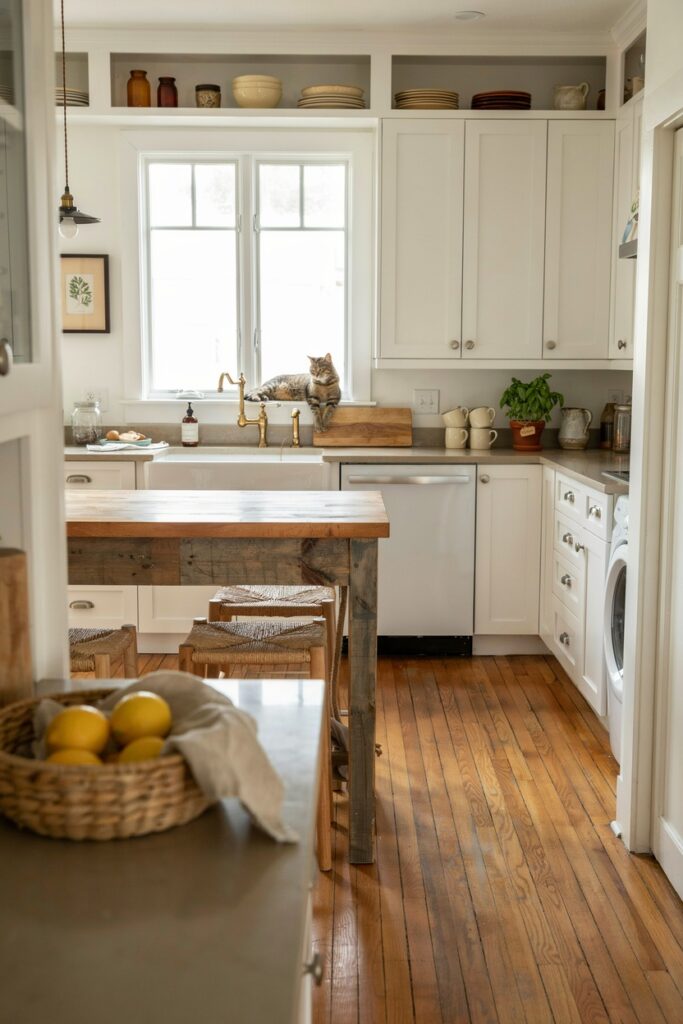 Farmhouse Kitchen with Integrated Washer