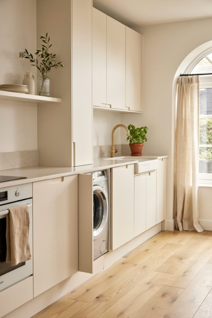 Hidden Washing Machine Cabinet Kitchen