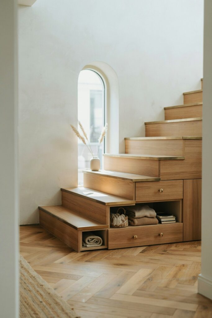 Pull-Out Drawer Storage Under Stairs