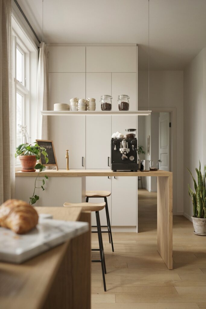 Coffee Bar with Hidden Storage Drawers