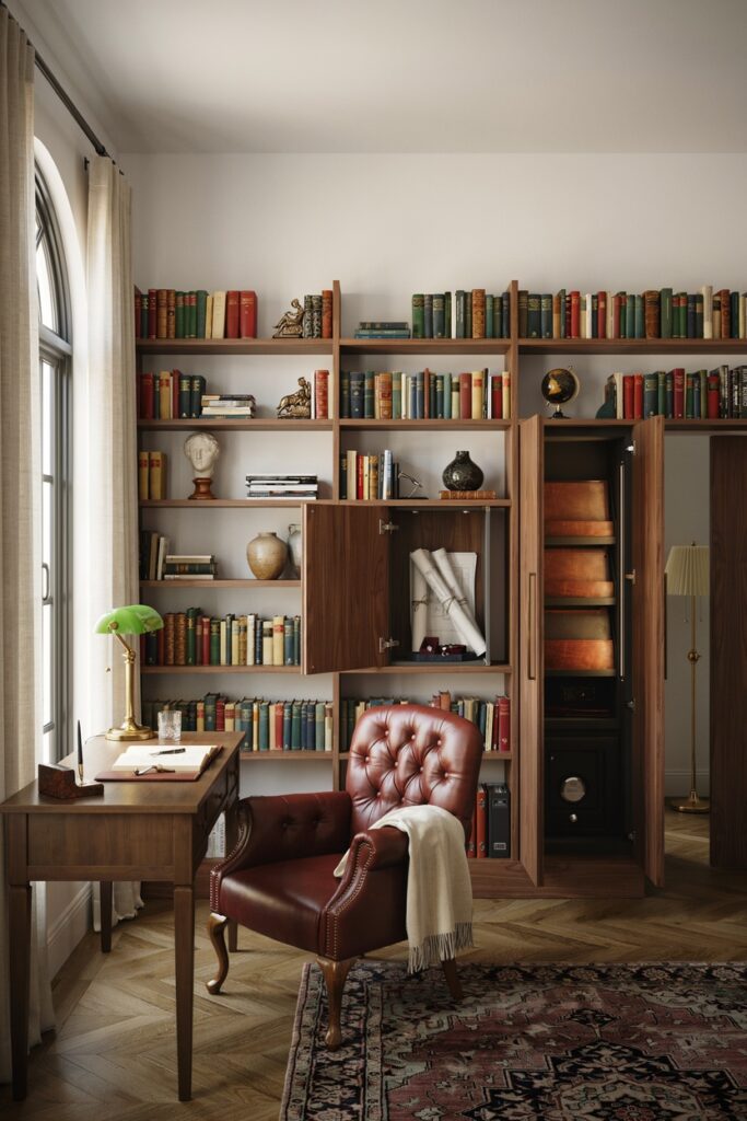 Secret Bookshelf Storage Wall