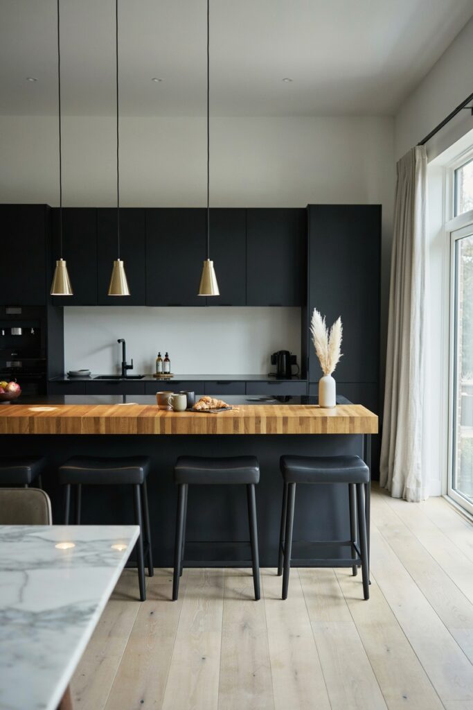 Black & Wood Modern Breakfast Bar