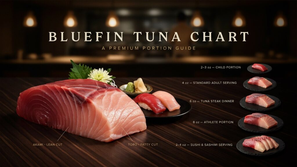 Bluefin Tuna Chart: Guide To Tuna Portions And Meal Sizes Bluefin Tuna Chart: Guide To Tuna Portions And Meal Sizes