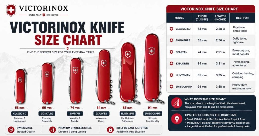 Victorinox Knife Size Chart: Complete Swiss Army Knife Size Guide Leather Jacket Street Style Chic (3)