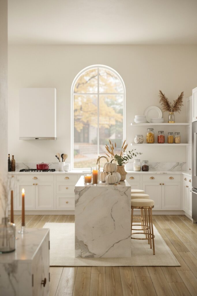 Luxury Fall Marble Kitchen