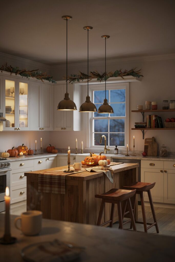 Warm Lighting Fall Kitchen