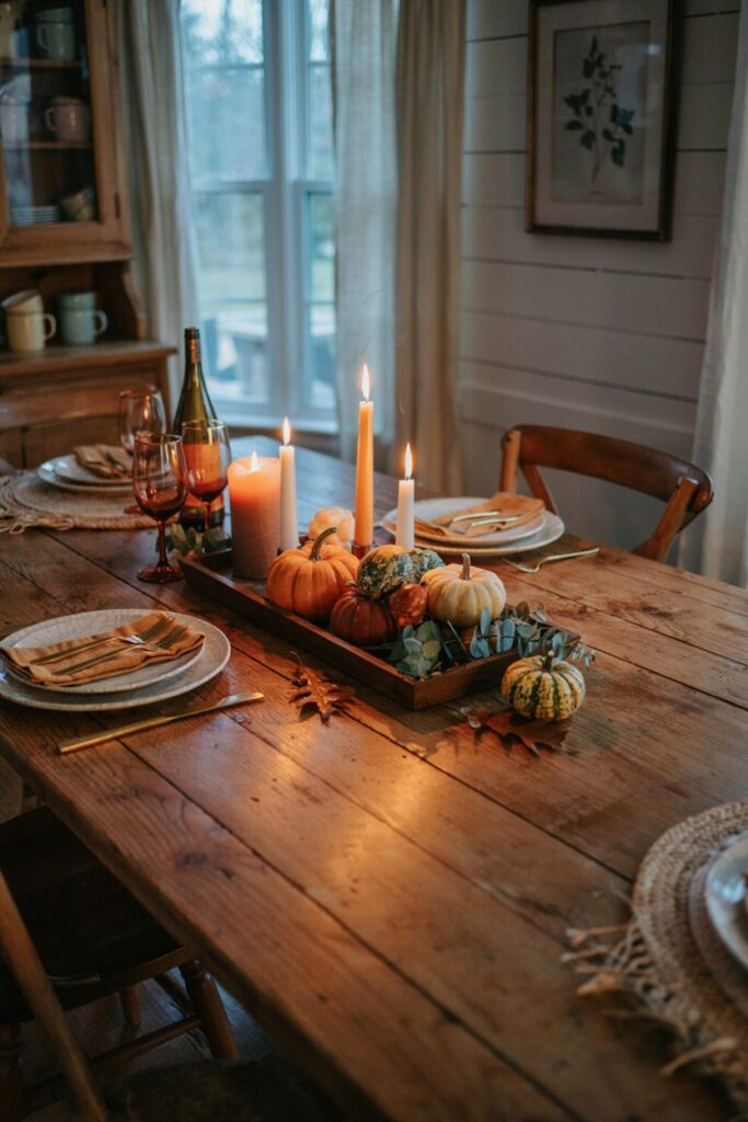Pumpkin & Candle Centerpiece