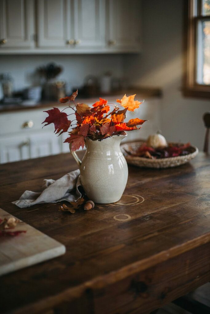 Vintage Pitcher with Autumn Branches