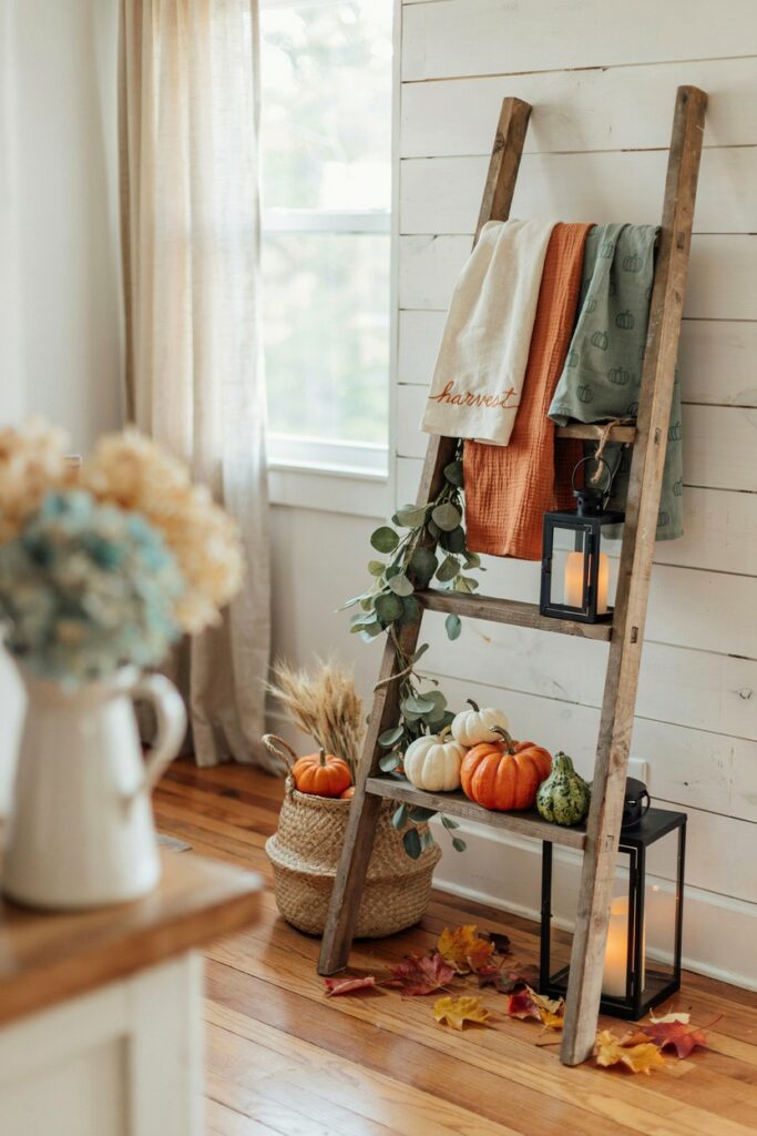 Farmhouse Corner Ladder Decor