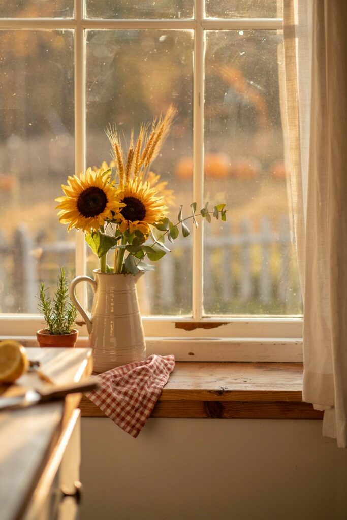 Sunflower & Wheat Arrangement