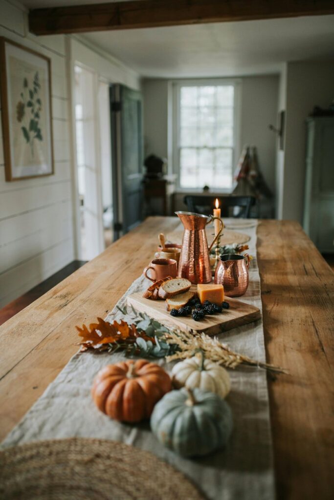 Copper & Wood Fall Table Decor