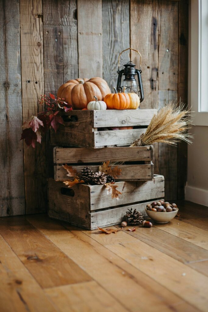 Rustic Wooden Crate Corner