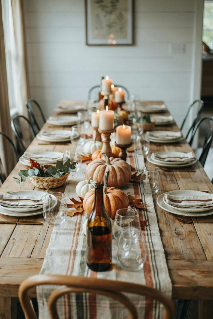 Plaid Runner Harvest Table