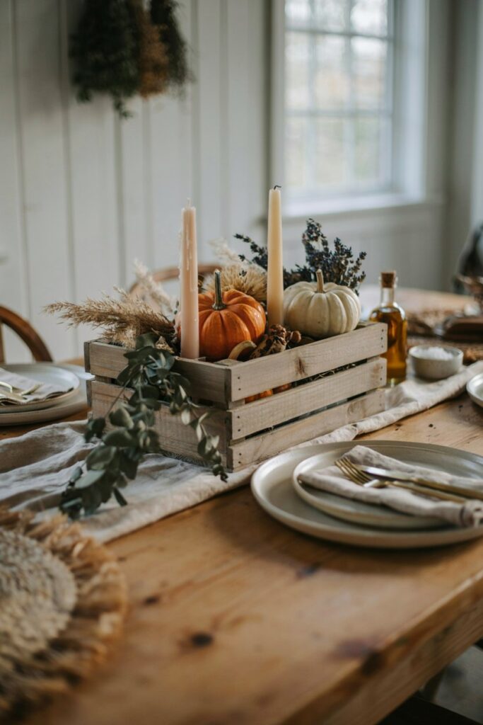Wooden Crate Fall Centerpiece