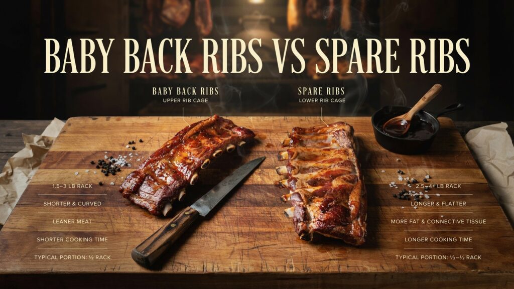 Baby Back Ribs vs Spare Ribs Size