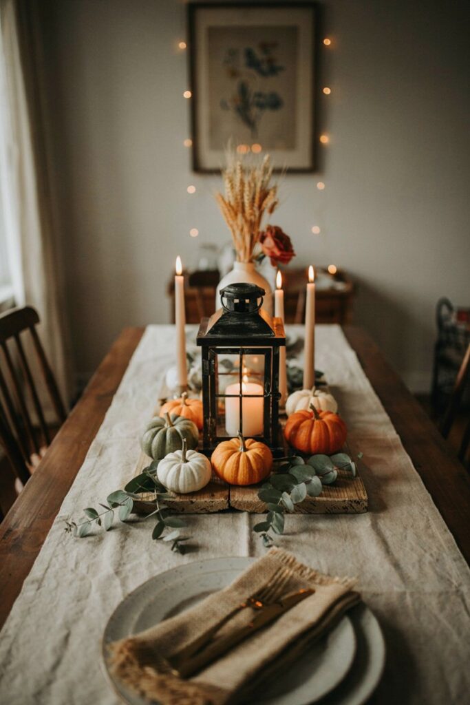 Lantern & Greenery Centerpiece