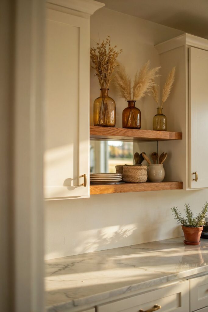 Amber Glass Vase Display