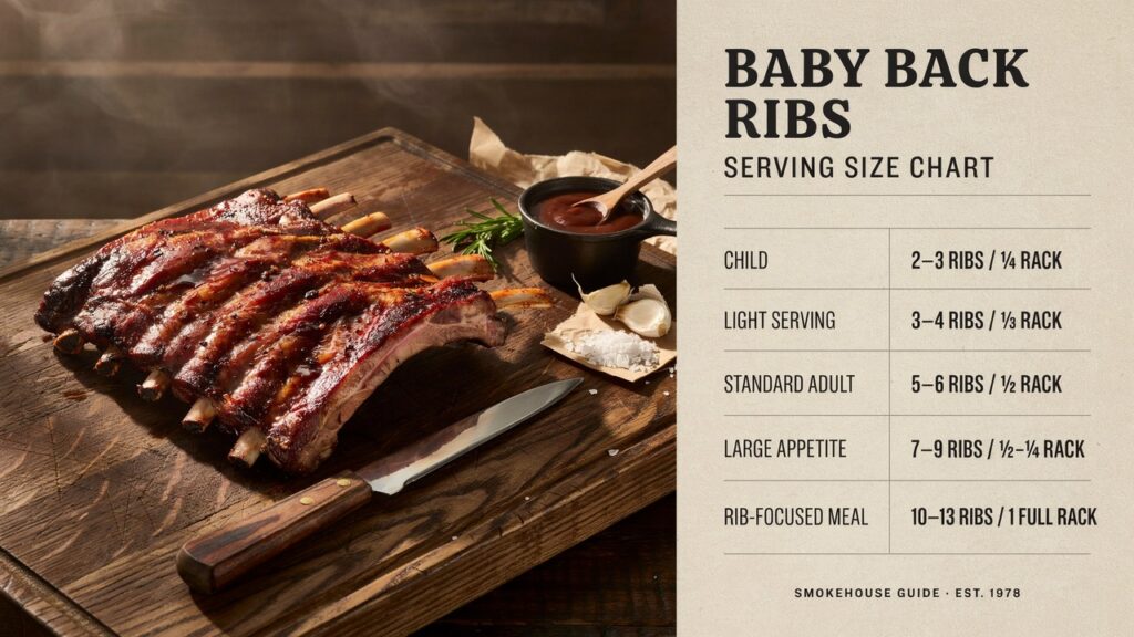 Baby Back Ribs Serving Size Chart