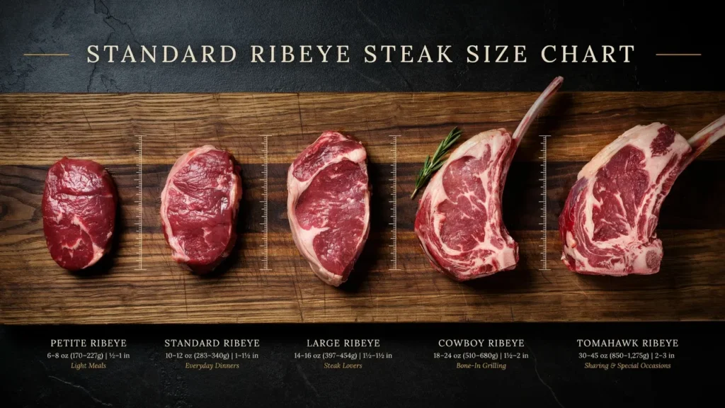 Standard Ribeye Steak Sizes