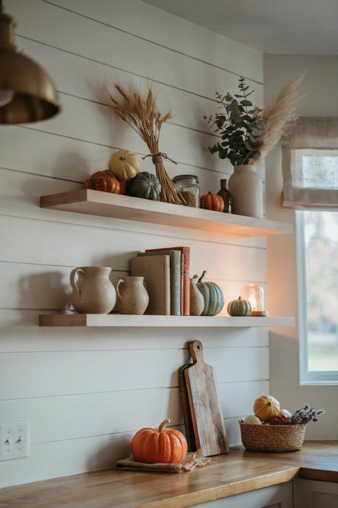 . Harvest-Inspired Shelf Display