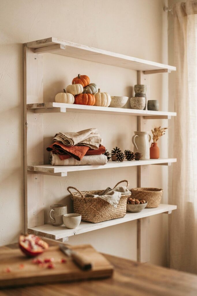 Rustic Basket Shelf Decor