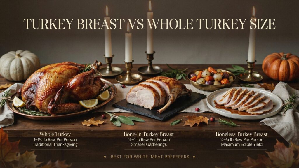 Turkey Breast vs Whole Turkey Size