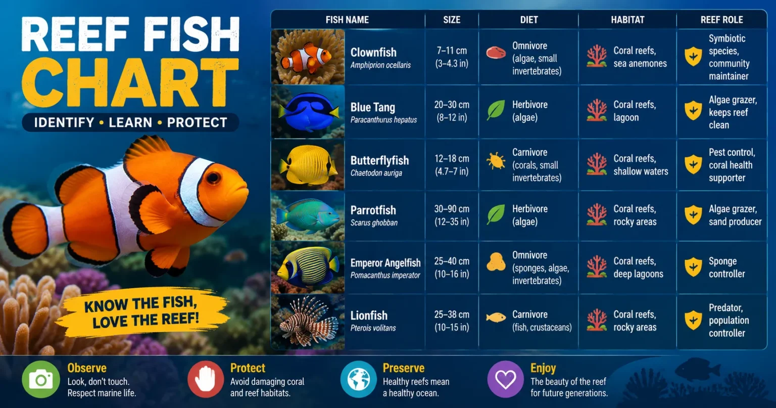 Reef Fish Chart: Common Coral Reef Fish Species Guide Reef Fish Chart