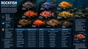 Rockfish Chart: Common Rockfish Species, Size, Habitat