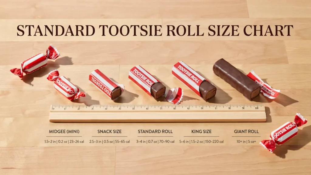 Standard Tootsie Roll Size Chart