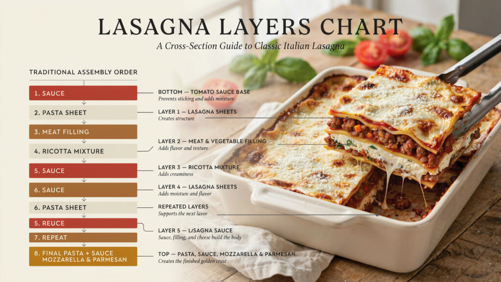 Lasagna Layers Chart: Guide to Layers, Portions & Assembly Lasagna Layers Chart: Guide to Layers, Portions & Assembly