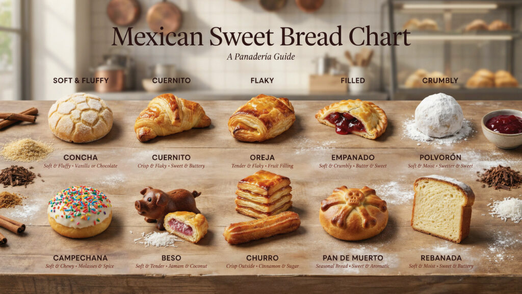 Mexican Sweet Bread Chart: Pan Dulce Types & Serving Ideas