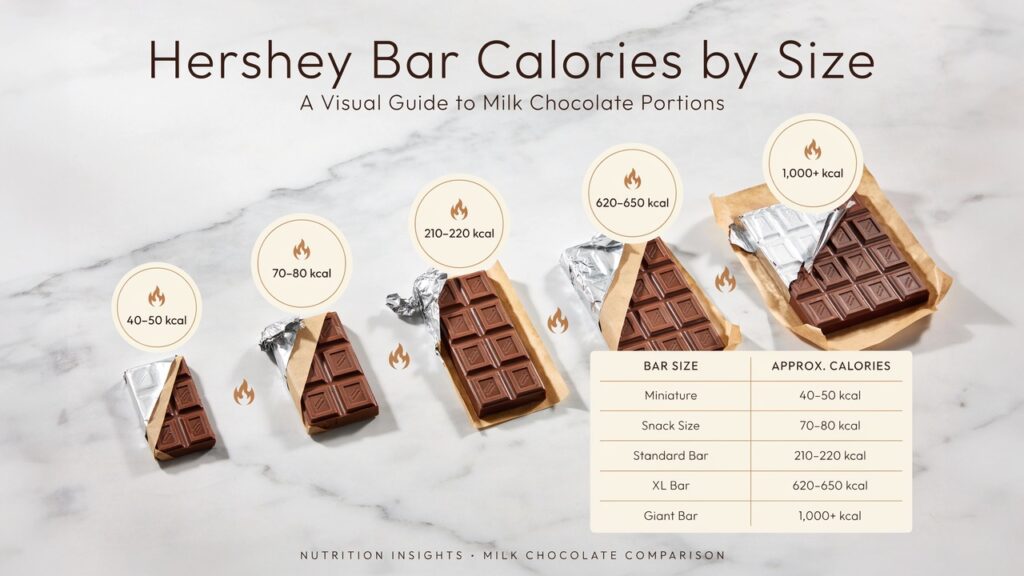 Hershey Bar Calories by Size