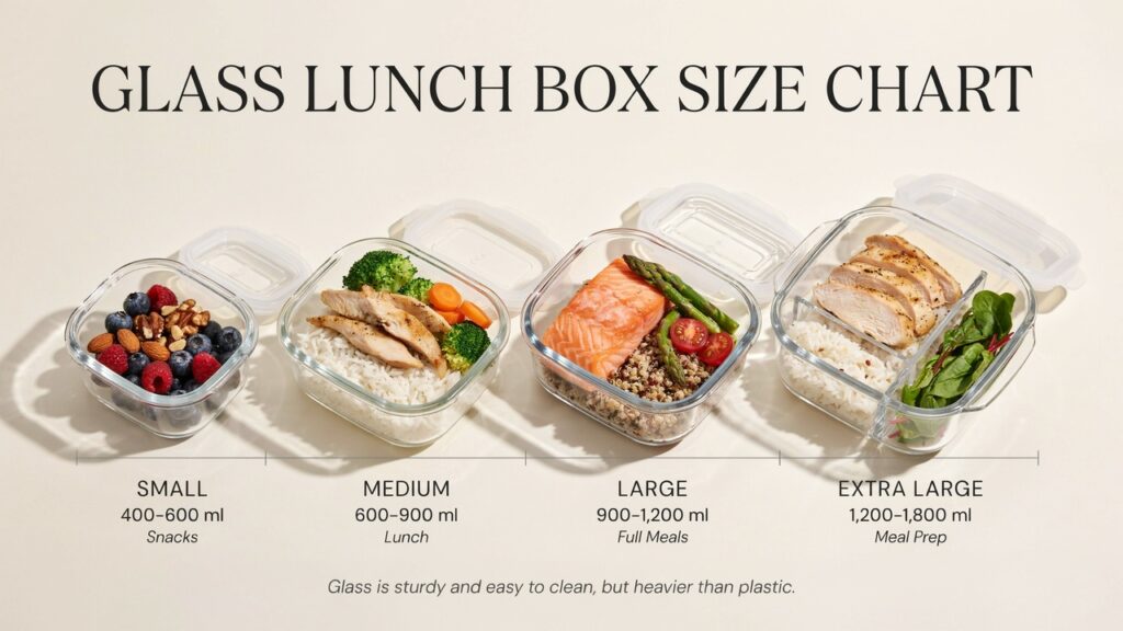 Glass Lunch Box Size Chart