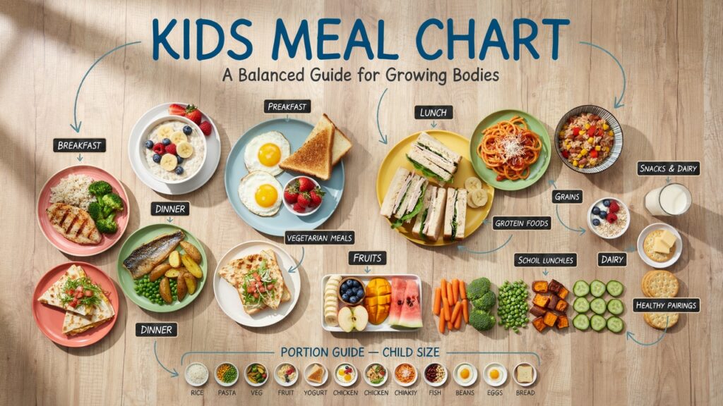 Kids Meal Chart: Healthy Meal Ideas, Serving Sizes, Food Groups Kids Meal Chart: Healthy Meal Ideas, Serving Sizes, Food Groups
