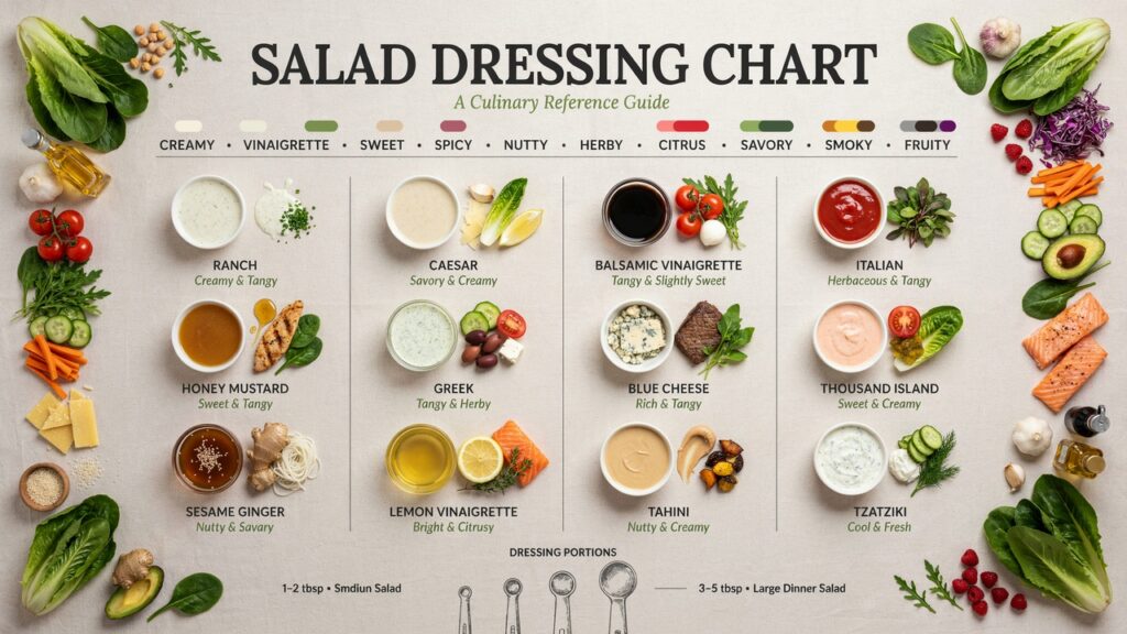 salad dressing chart