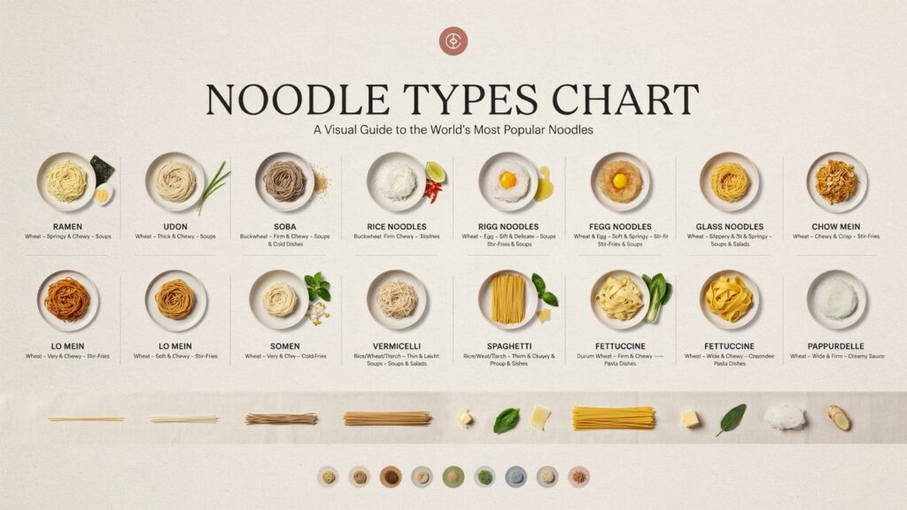 Noodle Types Chart: Popular Noodles, Texture & Best Uses