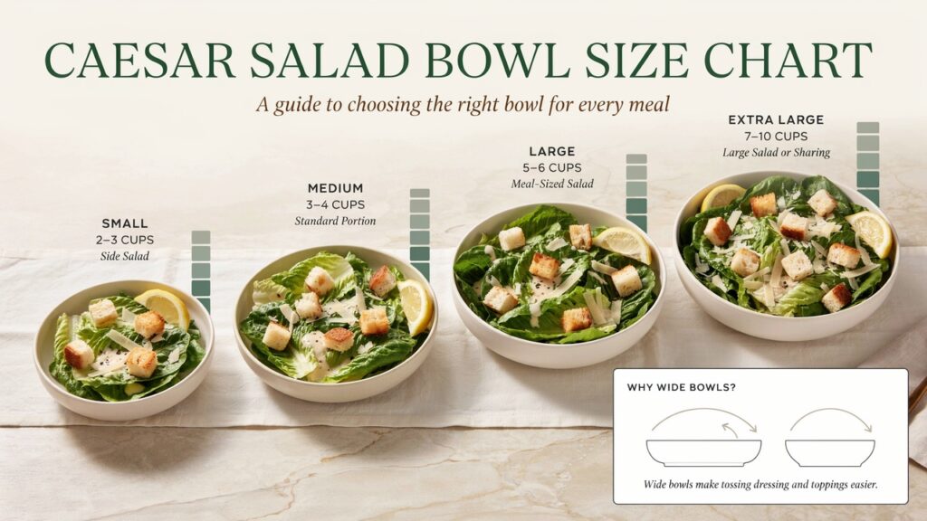 Caesar Salad Bowl Size Chart