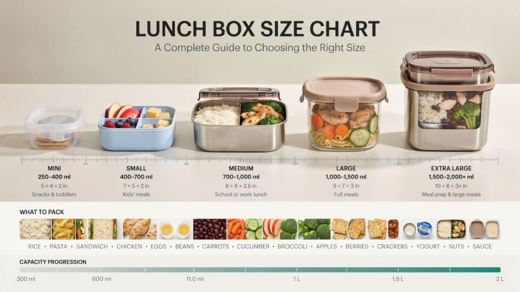 Lunch Box Size Chart