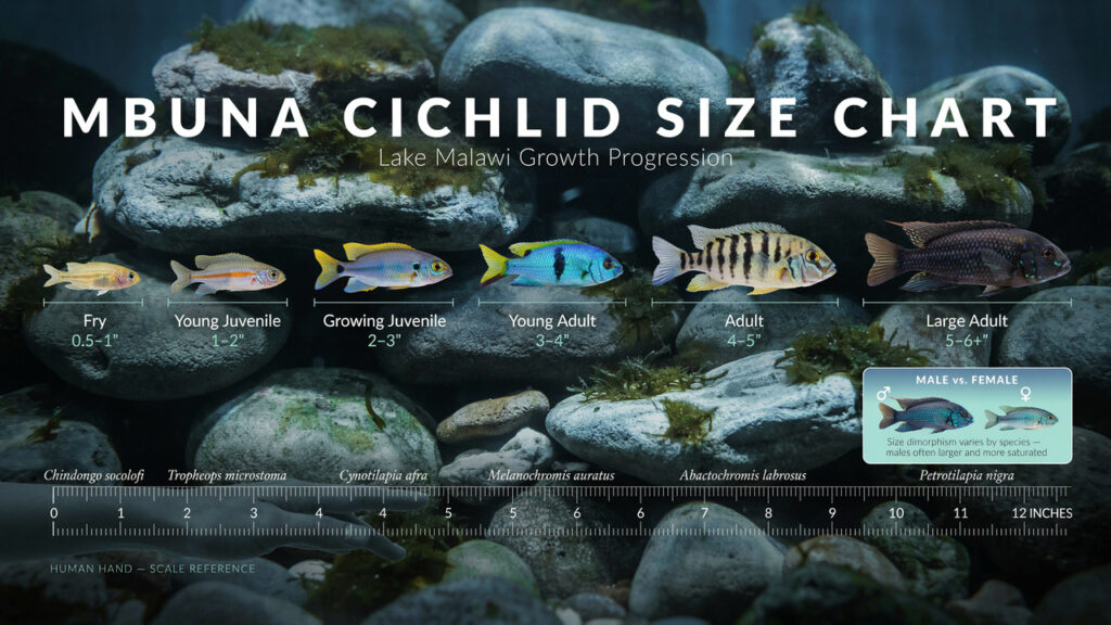 Mbuna Cichlid Size Chart: Length, Weight, Age & Growth Stages