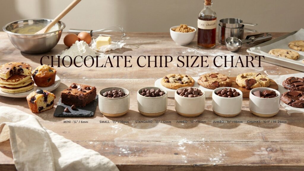 Chocolate Chip Size Chart: Standard Baking Chip Sizes Chocolate Chip Size Chart: Standard Baking Chip Sizes