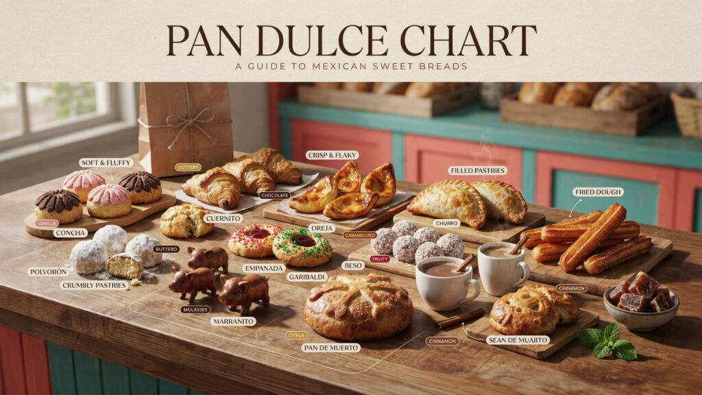 Pan Dulce Chart: Mexican Sweet Breads, Flavors & Serving Ideas Pan Dulce Chart: Mexican Sweet Breads, Flavors & Serving Ideas