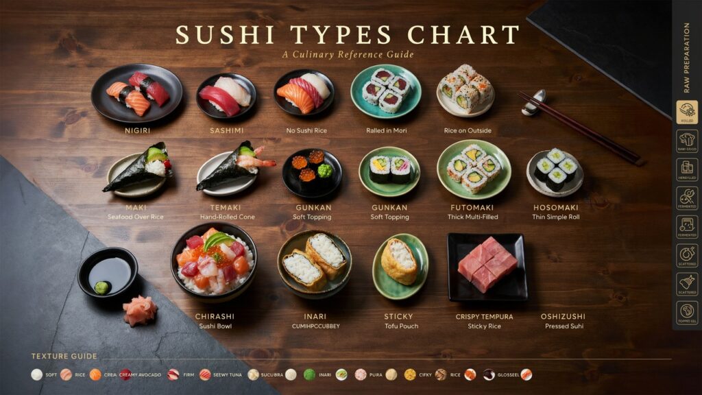 Sushi Types Chart: Popular Types, Shapes & Best Uses