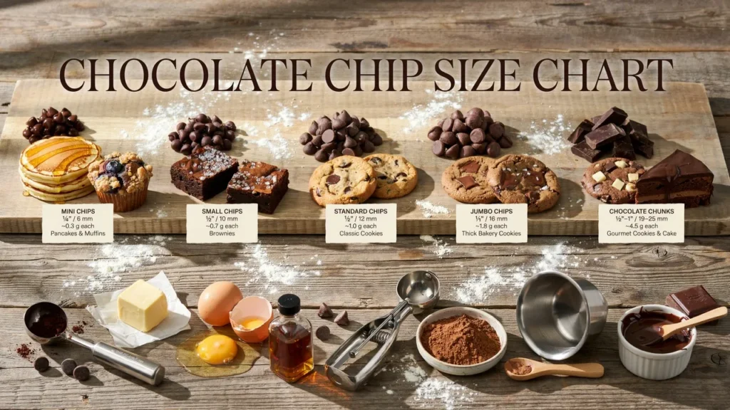 Chocolate Chip Size Chart