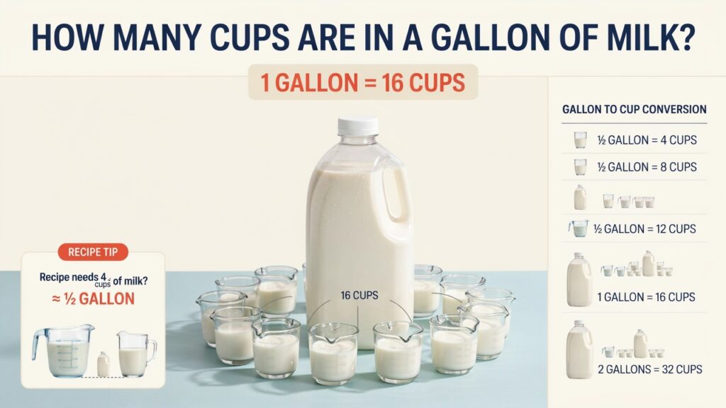 How Many Cups Are in a Gallon of Milk?