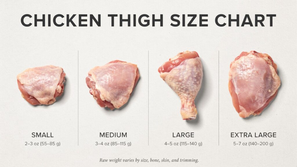 Chicken Thigh Size Chart: Weight, Calories & Cooking Guide Chicken Thigh Size Chart: Weight, Calories & Cooking Guide