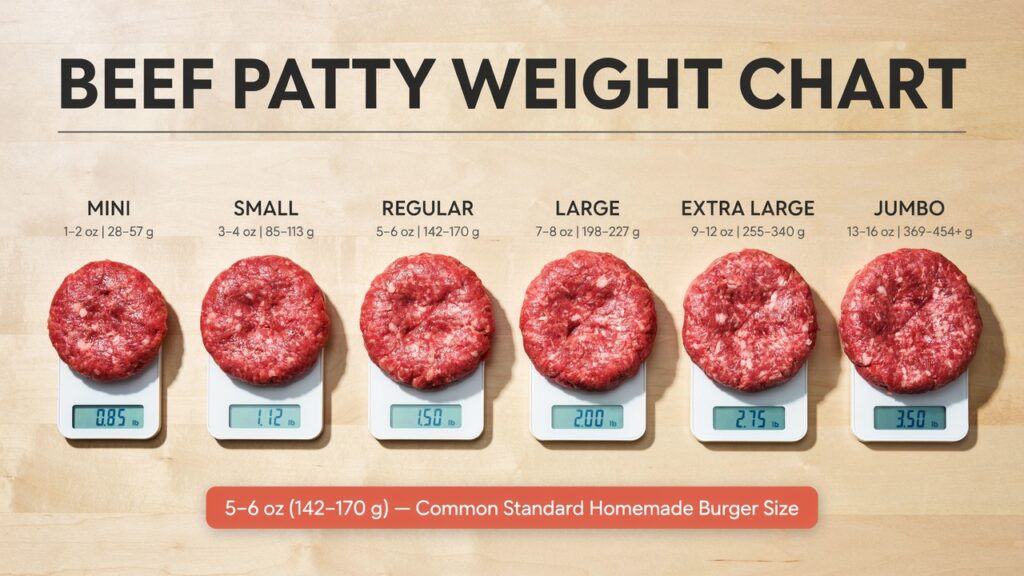 Beef Patty Weight Chart