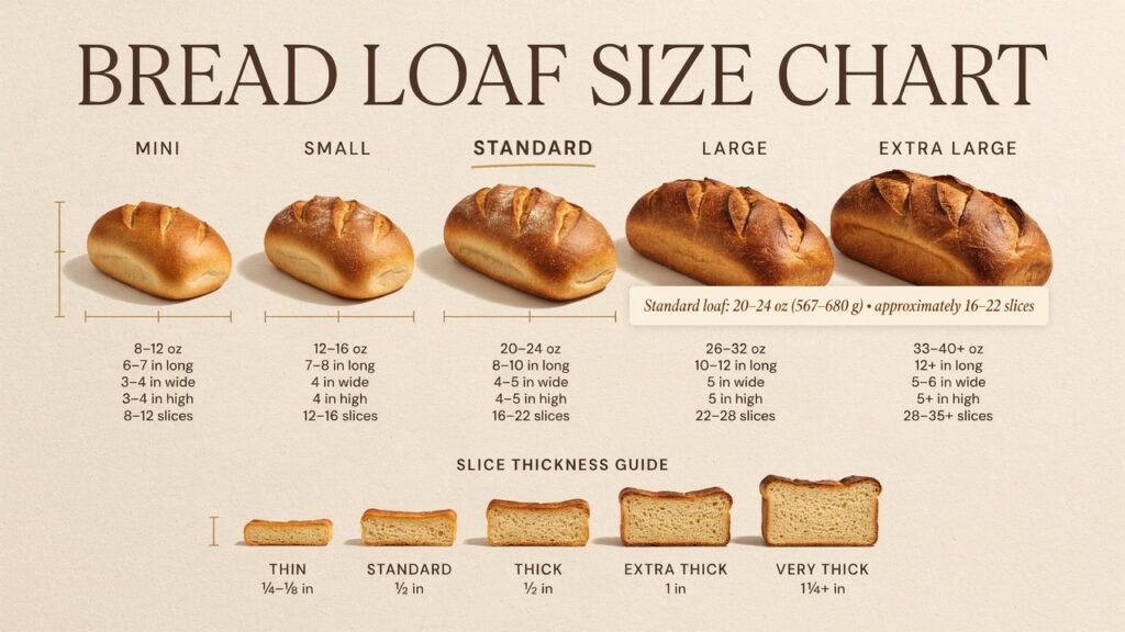 Bread Loaf Size Chart: Weight, Slices & Serving Guide Bread Loaf Size Chart: Weight, Slices & Serving Guide
