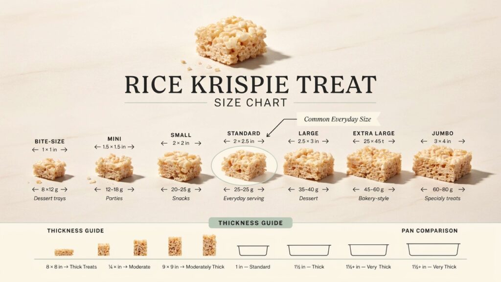 Rice Krispie Treat Size Chart
