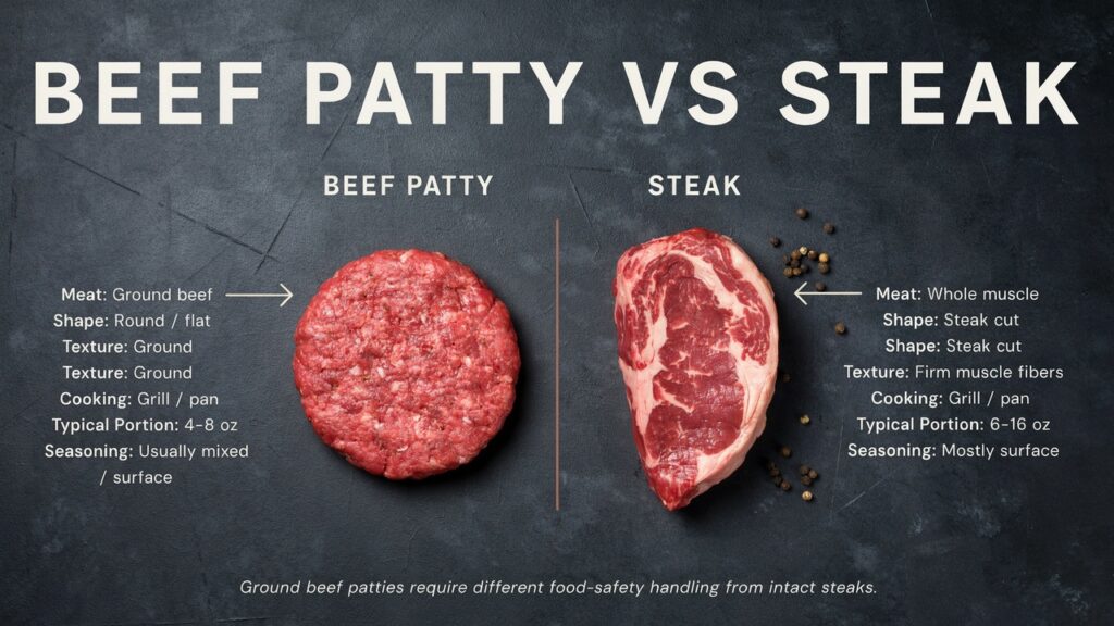 Beef Patty vs Steak