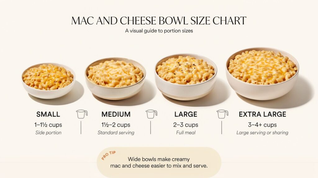 Mac and Cheese Bowl Size Chart